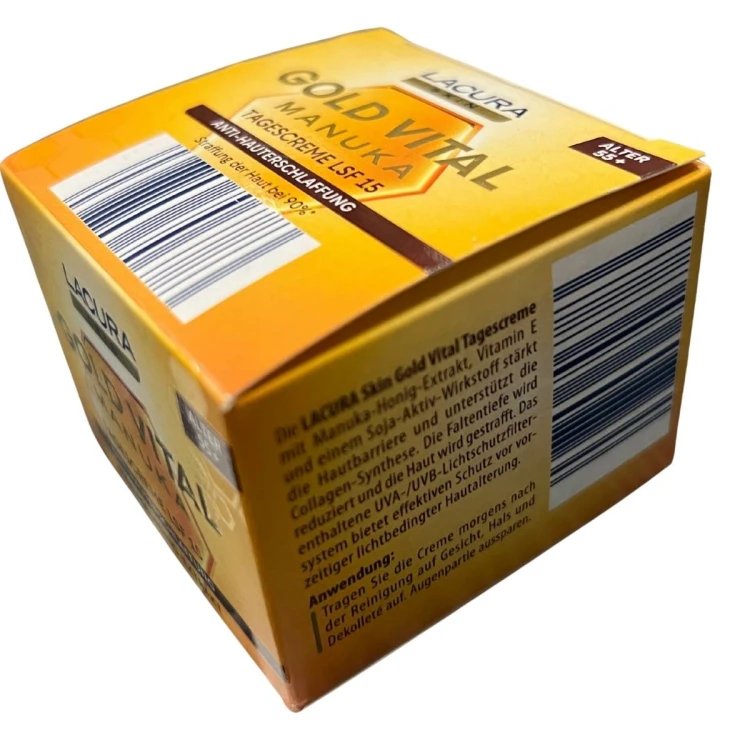 Lacura -Gold -Vital- Manuka -krem- na- dzień -SPF -15- 50- ml -opakowanie-bok