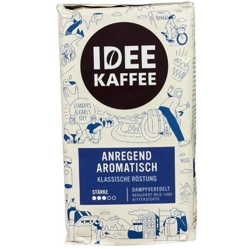 idee kaffee anregend aromatisch kawa mielona 500g przod opakowania