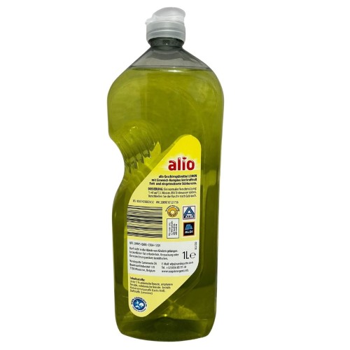alio lemon plyn do mycia naczyn 1l tyl