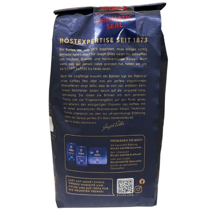 Kawa ziarnista Eilles Gourmet 500 g – tył opakowania
