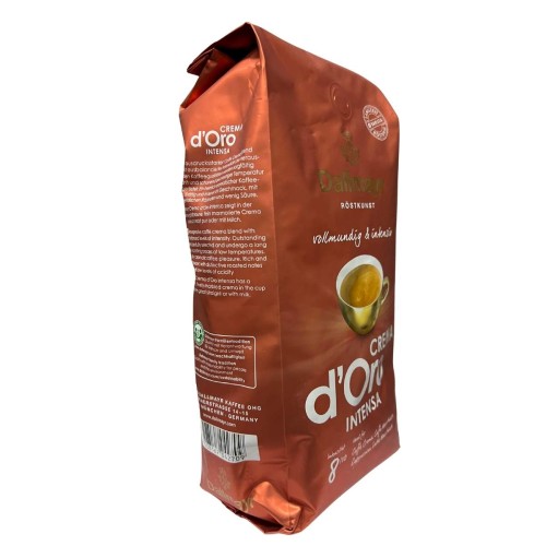 Dallmayr Crema d’Oro Intensa 1 kg – widok boczny opakowania kawy ziarnistej