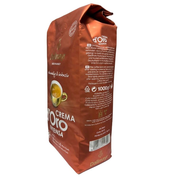 Oryginalne opakowanie Dallmayr Crema d’Oro Intensa – opis produktu i dane producenta