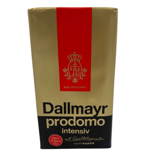 Kawa mielona Dallmayr Prodomo Intensiv 500 g – przód oryginalnego opakowania z Niemiec