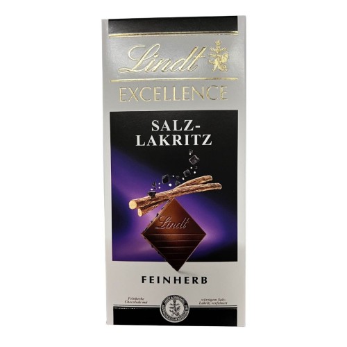 lindt excellence salz lakritz 100 g czekolada gorzka z lukrecją przód opakowania