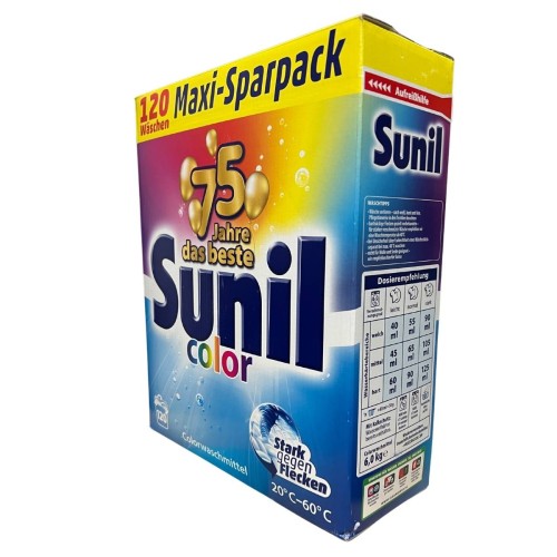 Sunil Color 6 kg 120 prań – bok opakowania z informacjami