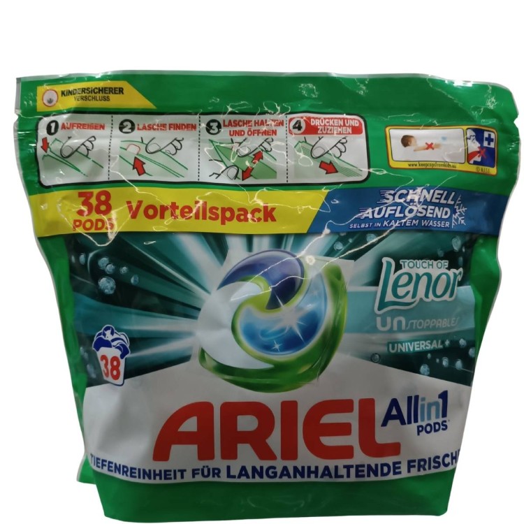 ariel-all-in-1-pods-universal-touch-of-lenor-38-front