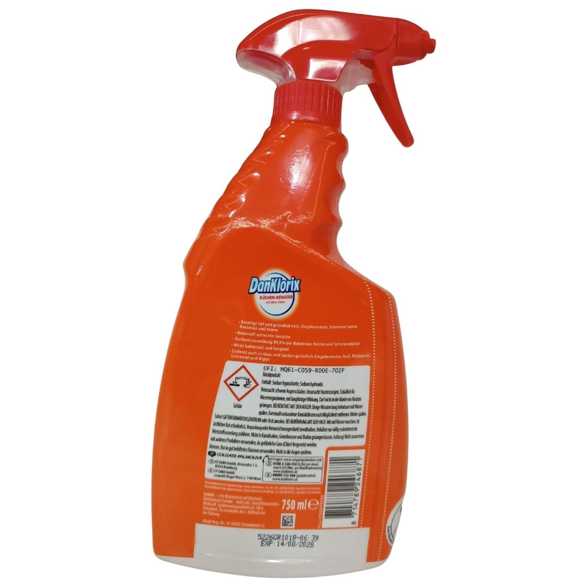 DanKlorix Küchen-Reiniger 750 ml – niemiecki spray z chlorem